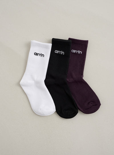 Midnight Plum Young aim'n Logo Socks 3-pack