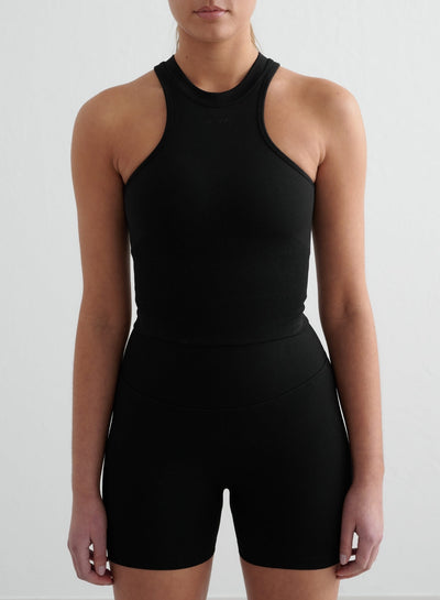 Black Shape Seamless Racerfront Top